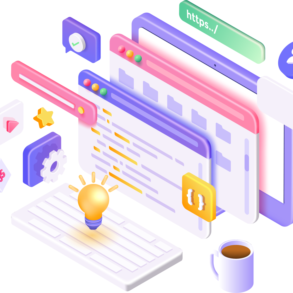 Modern 3d isometric illustration of Design and Development Modern 3d isometric illustration of Design and Development